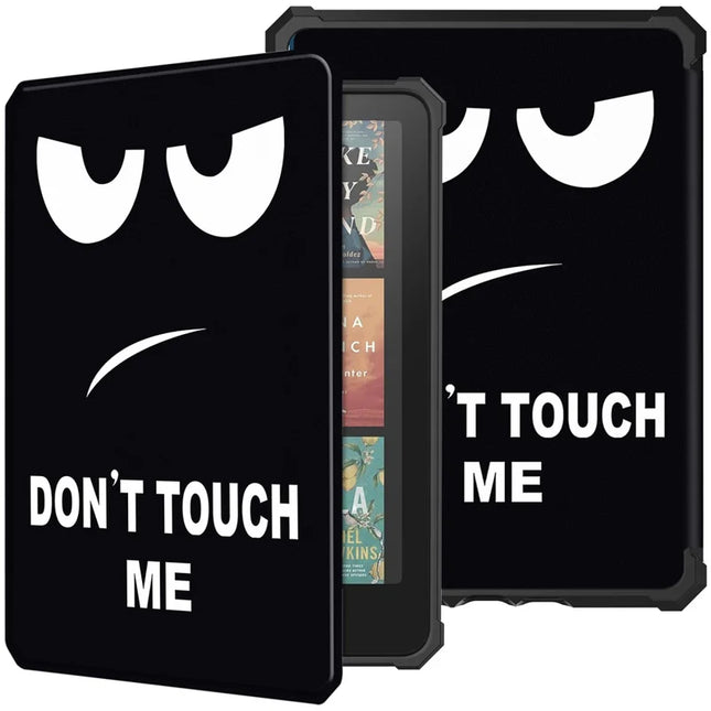 For Amazon Kindle Paperwhite (2024) Case Pattern Print TPU+ PU E-Reader Cover - Don't Touch Me