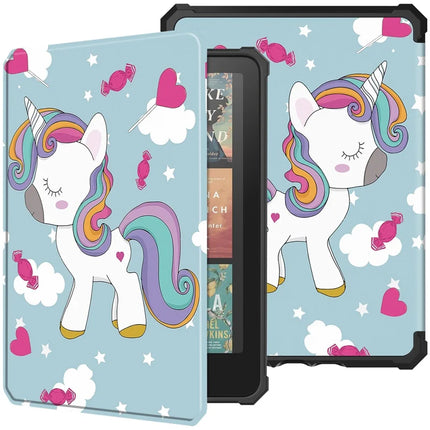 For Amazon Kindle Paperwhite (2024) Case Pattern Print TPU+ PU E-Reader Cover - Horse