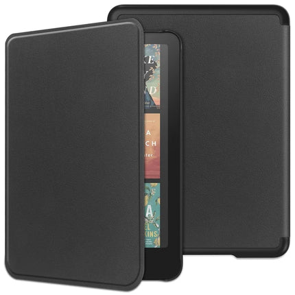 For Amazon Kindle Paperwhite (2024) Case PC + PU E-Reader Cover Support Auto Wake  /  Sleep - Black