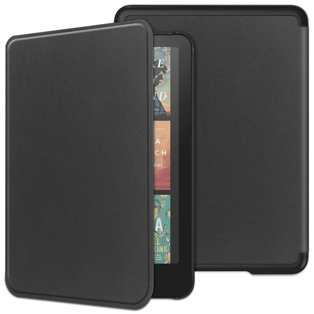For Amazon Kindle Paperwhite (2024) Case PC + PU E-Reader Cover Support Auto Wake  /  Sleep - Black