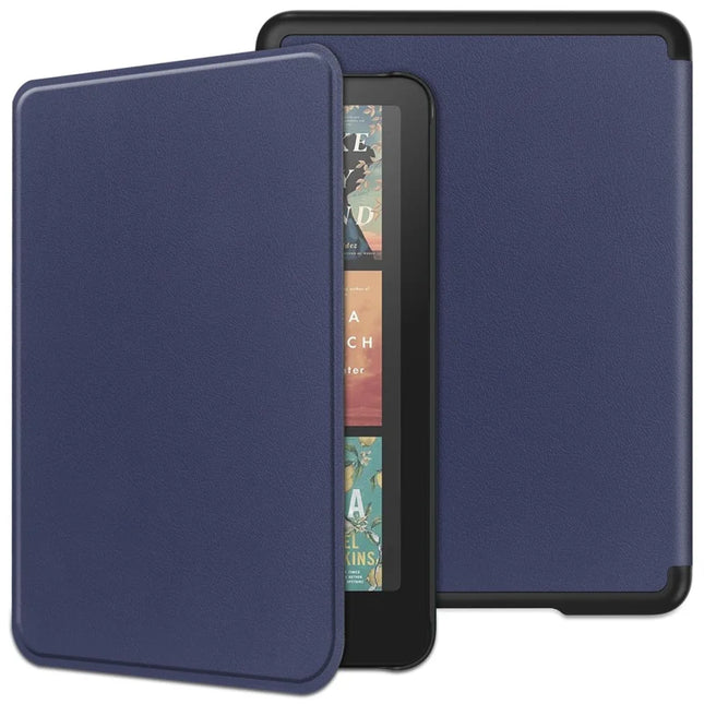 For Amazon Kindle Paperwhite (2024) Case PC + PU E-Reader Cover Support Auto Wake  /  Sleep - Blue