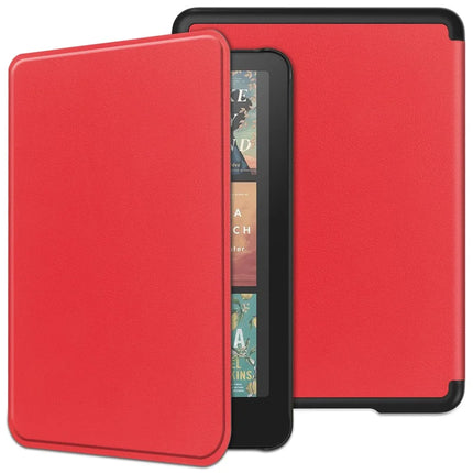 For Amazon Kindle Paperwhite (2024) Case PC + PU E-Reader Cover Support Auto Wake  /  Sleep - Red