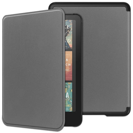 For Amazon Kindle Paperwhite (2024) Case PC + PU E-Reader Cover Support Auto Wake  /  Sleep - Grey