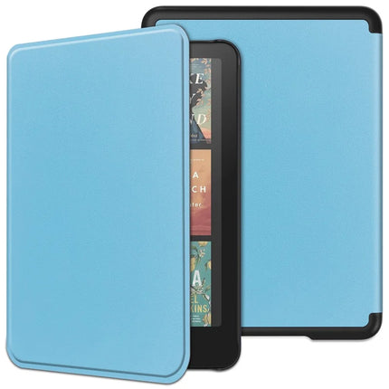 For Amazon Kindle Paperwhite (2024) Case PC + PU E-Reader Cover Support Auto Wake  /  Sleep - Sky Blue