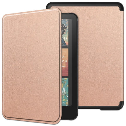 For Amazon Kindle Paperwhite (2024) Case PC + PU E-Reader Cover Support Auto Wake  /  Sleep - Rose Gold