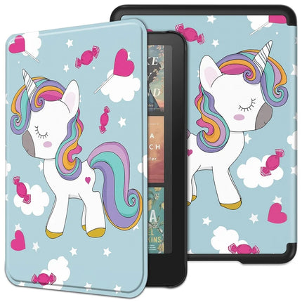 For Amazon Kindle Paperwhite (2024) Case Pattern Print PC+ PU E-Reader Cover - Horse