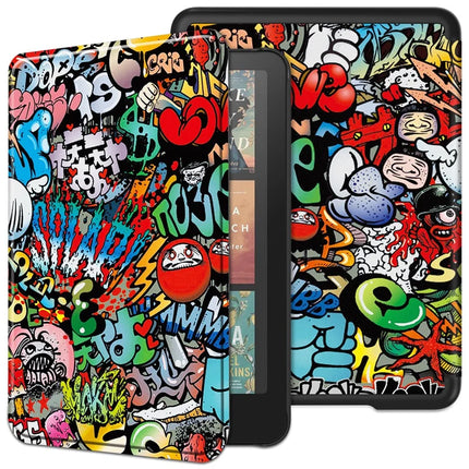 For Amazon Kindle Paperwhite (2024) Case Pattern Print PC+ PU E-Reader Cover - Graffiti