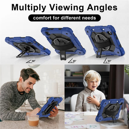 For iPad mini (2024) / (2021) Case Silicone+PC Kickstand Tablet Cover with Handy Strap