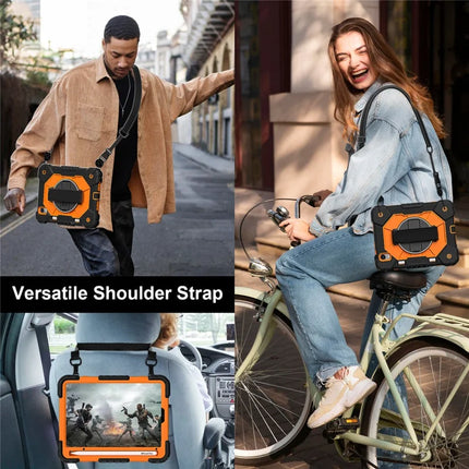 For iPad mini (2024) / (2021) Case Silicone+PC Kickstand Tablet Cover with Handy Strap
