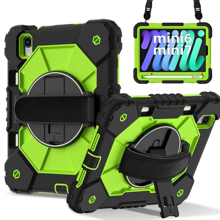 For iPad mini (2024) / (2021) Case Silicone+PC Kickstand Tablet Cover with Handy Strap