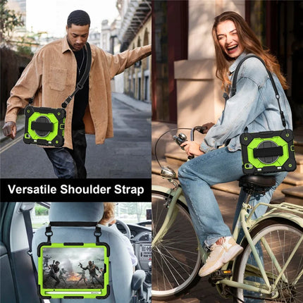 For iPad mini (2024) / (2021) Case Silicone+PC Kickstand Tablet Cover with Handy Strap