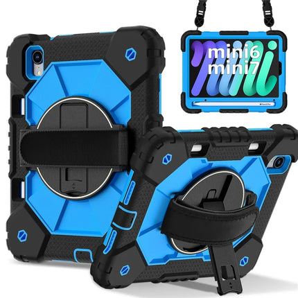 For iPad mini (2024) / (2021) Case Silicone+PC Kickstand Tablet Cover with Handy Strap