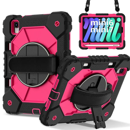 For iPad mini (2024) / (2021) Case Silicone+PC Kickstand Tablet Cover with Handy Strap