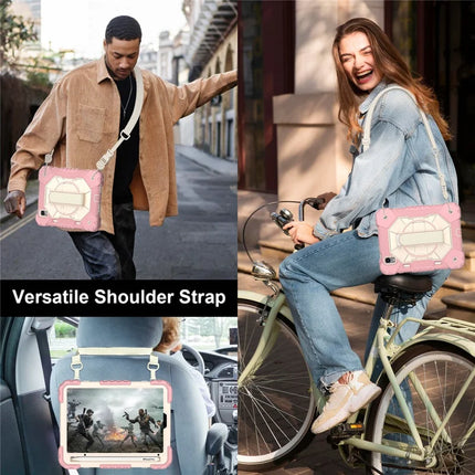For iPad mini (2024) / (2021) Case Silicone+PC Kickstand Tablet Cover with Handy Strap