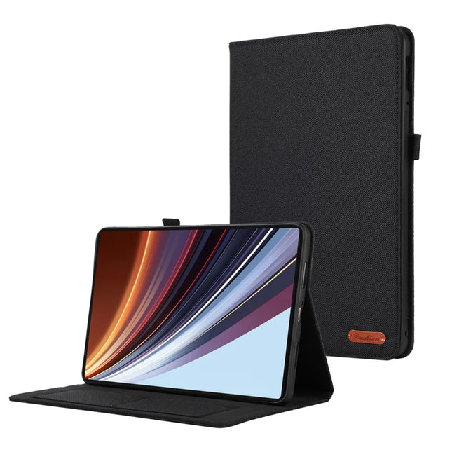 For Honor Pad GT Pro Leather Case Card Holder Cloth Texture Tablet Stand Cover - Black