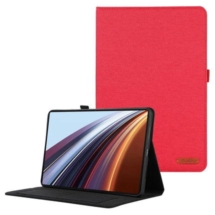 For Honor Pad GT Pro Leather Case Card Holder Cloth Texture Tablet Stand Cover - Red