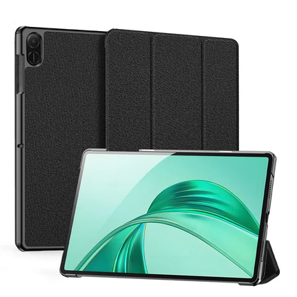 For Honor Pad X8a Case DUX DUCIS Domo Series Tri-fold Stand PU Leather Protective Tablet Cover - Black
