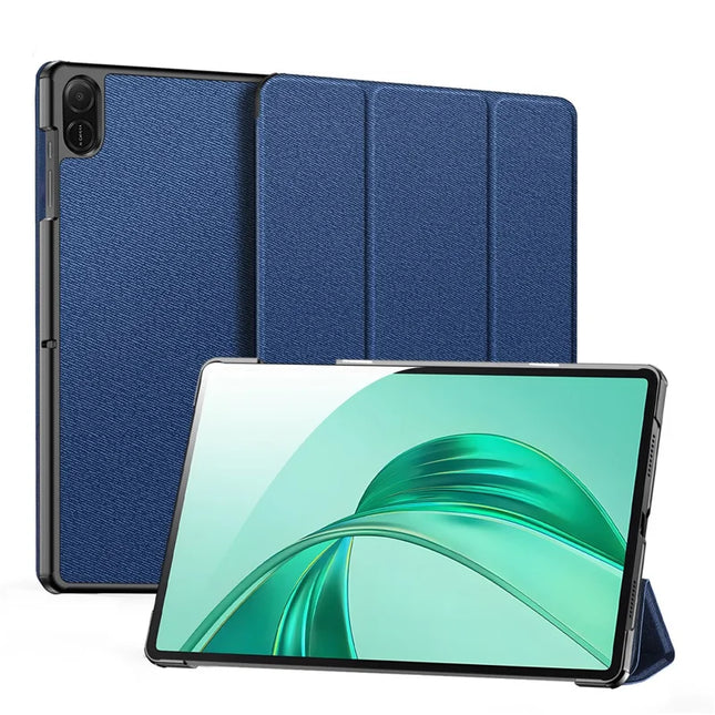 For Honor Pad X8a Case DUX DUCIS Domo Series Tri-fold Stand PU Leather Protective Tablet Cover - Blue