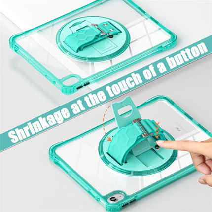 For iPad 10.9 (2022) Kickstand Case Hand Strap PC+TPU+Acrylic Cover with Shoulder Strap