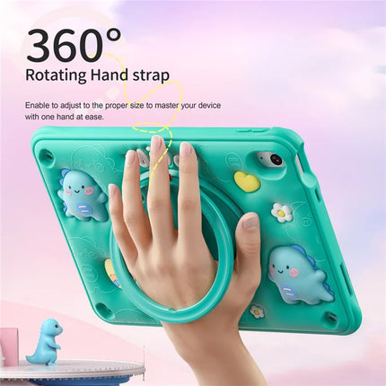 For iPad 10.9 (2022) Case with Shoulder Strap Kickstand PC+Silicone+TPU Tablet Cover
