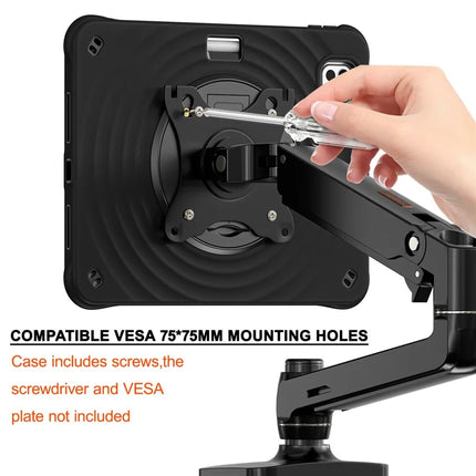 For iPad Pro 11 (2024) Case Kickstand PC+Silicone+TPU Tablet Cover
