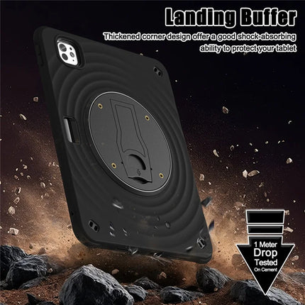 For iPad Pro 11 (2024) Case Kickstand PC+Silicone+TPU Tablet Cover
