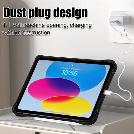 For iPad 10.9 (2022) Clear Case PC+TPU+Acrylic Kickstand Tablet Back Cover