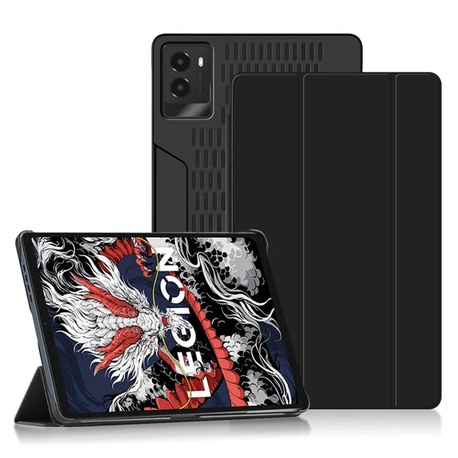 For Lenovo Legion Y700 (2024) Tablet Case Trifold Stand Leather+PC Hollow Back Cover Auto Wake / Sleep