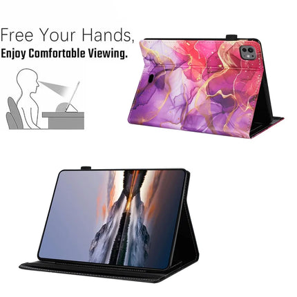 For iPad Pro 11 (2024) Case Pattern Leather Tablet Cover with Auto Sleep / Wake, Card Holder