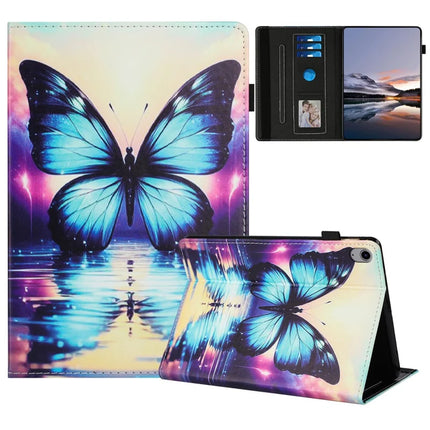 For iPad 10.9 (2022) Case Pattern Leather Tablet Cover with Auto Sleep / Wake, Card Holder - Butterfly Reflection