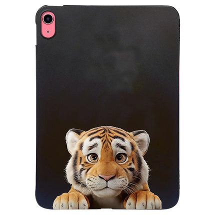 For iPad 10.9 (2022) Case Pattern Printing Slim TPU Tablet Protective Cover - Little Tiger