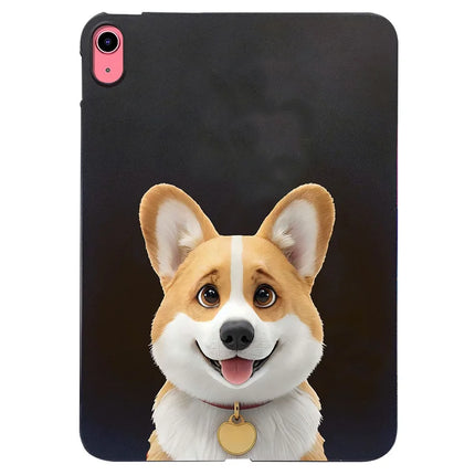 For iPad 10.9 (2022) Case Pattern Printing Slim TPU Tablet Protective Cover - Corgi