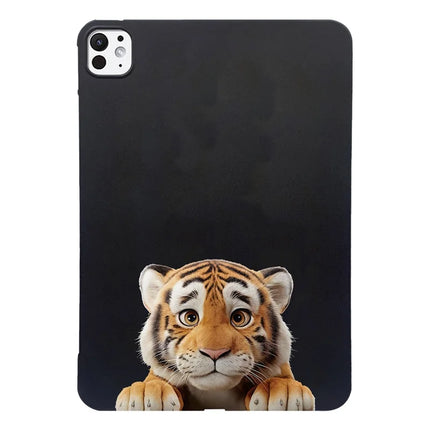 For iPad Pro 11 (2024) Case Pattern Printing Slim TPU Tablet Protective Cover - Little Tiger