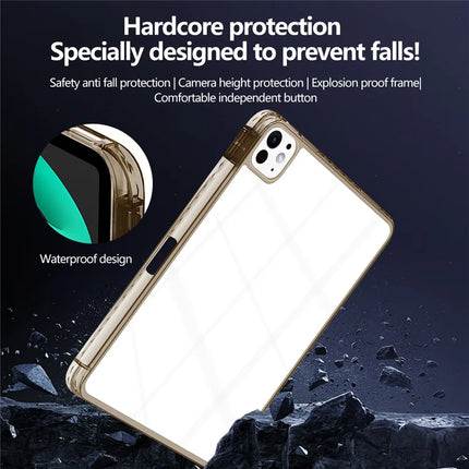 For iPad Pro 11 (2024) Case Clear TPU Tablet Protective Cover with Pen Slot
