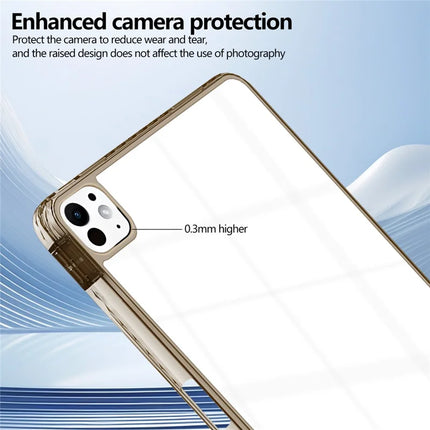 For iPad Pro 11 (2024) Case Clear TPU Tablet Protective Cover with Pen Slot