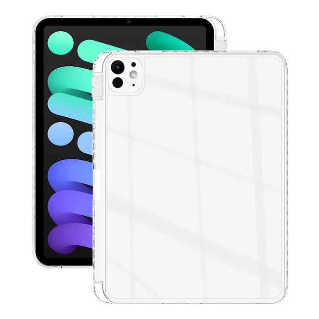 For iPad Pro 11 (2024) Case Clear TPU Tablet Protective Cover with Pen Slot - Transparent