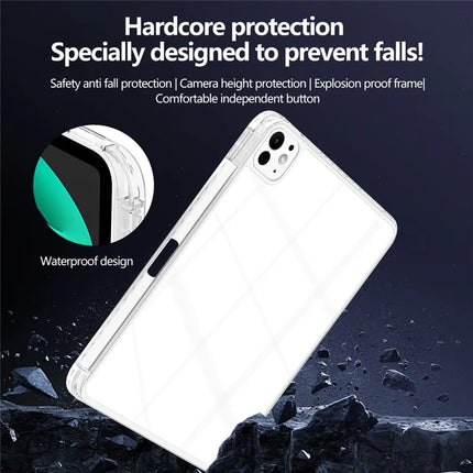 For iPad Pro 11 (2024) Case Clear TPU Tablet Protective Cover with Pen Slot