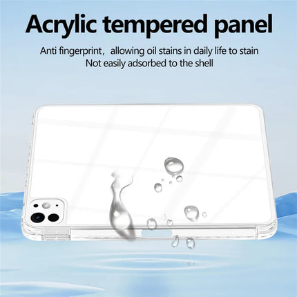 For iPad Pro 11 (2024) Case Clear TPU Tablet Protective Cover with Pen Slot