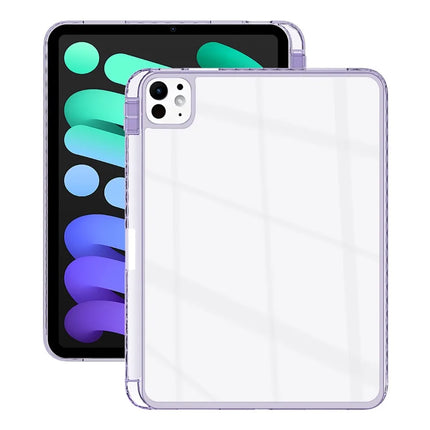 For iPad Pro 11 (2024) Case Clear TPU Tablet Protective Cover with Pen Slot - Purple