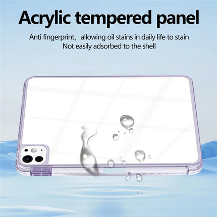 For iPad Pro 11 (2024) Case Clear TPU Tablet Protective Cover with Pen Slot