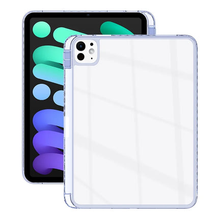 For iPad Pro 11 (2024) Case Clear TPU Tablet Protective Cover with Pen Slot - Lavender Grey
