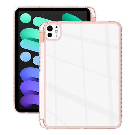 For iPad Pro 11 (2024) Case Clear TPU Tablet Protective Cover with Pen Slot - Pink