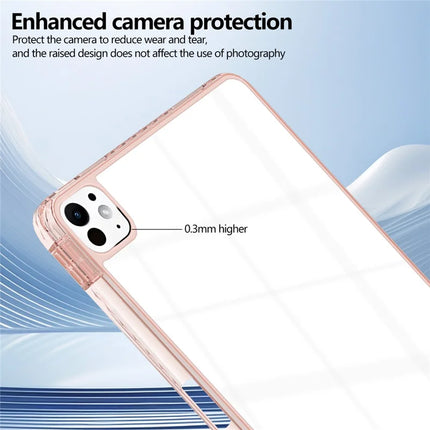 For iPad Pro 11 (2024) Case Clear TPU Tablet Protective Cover with Pen Slot