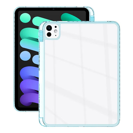 For iPad Pro 11 (2024) Case Clear TPU Tablet Protective Cover with Pen Slot - Baby Blue