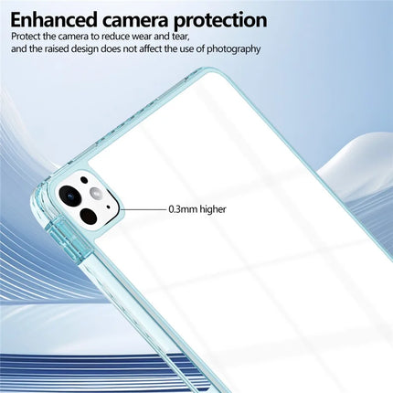 For iPad Pro 11 (2024) Case Clear TPU Tablet Protective Cover with Pen Slot