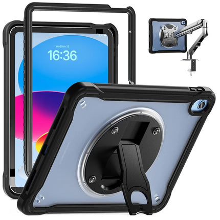 For iPad 10.9 (2022) Case Kickstand PC+Silicone+TPU Tablet Cover - Transparent