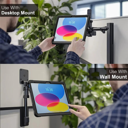 For iPad 10.9 (2022) Case Kickstand PC+Silicone+TPU Tablet Cover