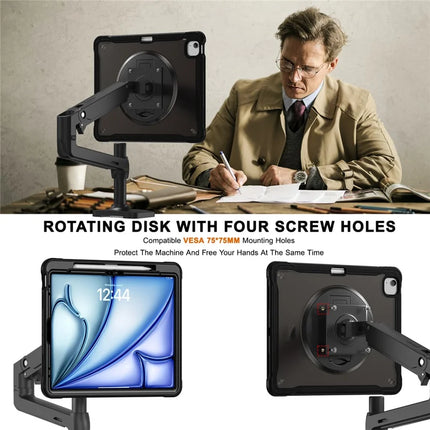 Kickstand Case for iPad Air 13 (2024) / iPad Pro 12.9 (2022) / (2021) / (2020) / (2018) PC+Silicone+TPU Tablet Cover
