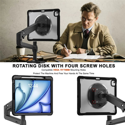 Kickstand Case for iPad Air 13 (2024) / iPad Pro 12.9 (2022) / (2021) / (2020) / (2018) PC+Silicone+TPU Tablet Cover