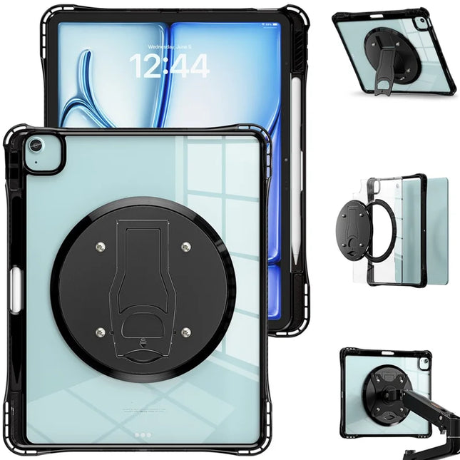 Clear Case for iPad Air 13 (2024) / iPad Pro 12.9 (2022) / (2021) / (2020) / (2018) PC+TPU+Acrylic Kickstand Cover